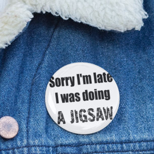 Badge Rond 5 Cm Amoureux de puzzle amusant, désolé je suis en reta