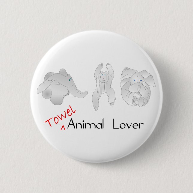 Badge Rond 5 Cm Amoureux des animaux de serviette (Devant)