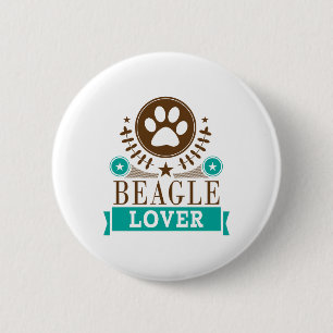 Badge Rond 5 Cm Amoureux des chiens beagle