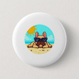 Badge Rond 5 Cm Amoureux français de Bulldog
