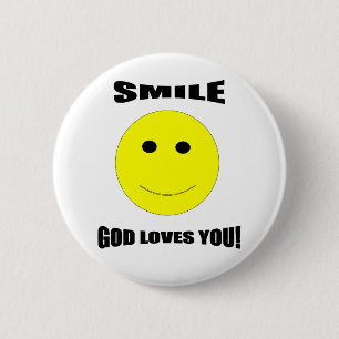 Badge Rond 5 Cm Amours d'un dieu de sourire que vous vous