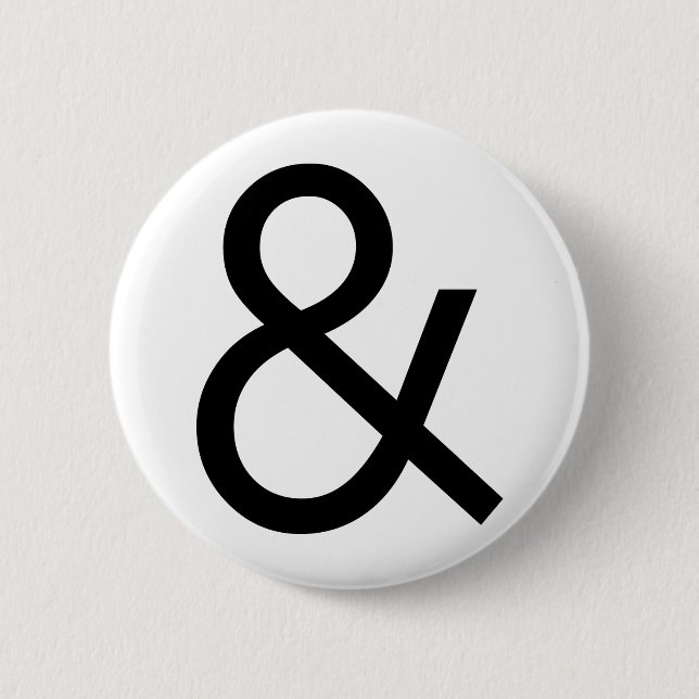Badge Rond 5 Cm Ampersand - Noir (Devant)