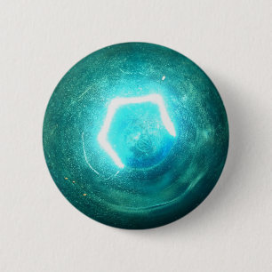 Badge Rond 5 Cm Ampoule bleue