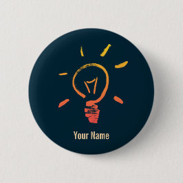 Badge Rond 5 Cm Ampoule lampe rétro ampoule électricien intelligen