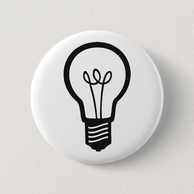 Badge Rond 5 Cm Ampoule noire simple pour beaucoup d'idées (Devant)