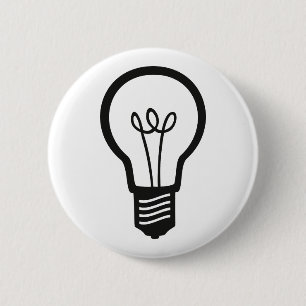 Badge Rond 5 Cm Ampoule noire simple pour beaucoup d'idées