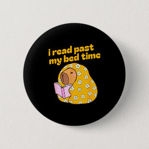 Badge Rond 5 Cm Amusant capybara bibliophile bibliothécaire lisant