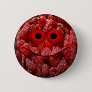 Badge Rond 5 Cm Amusant Emoticon framboise