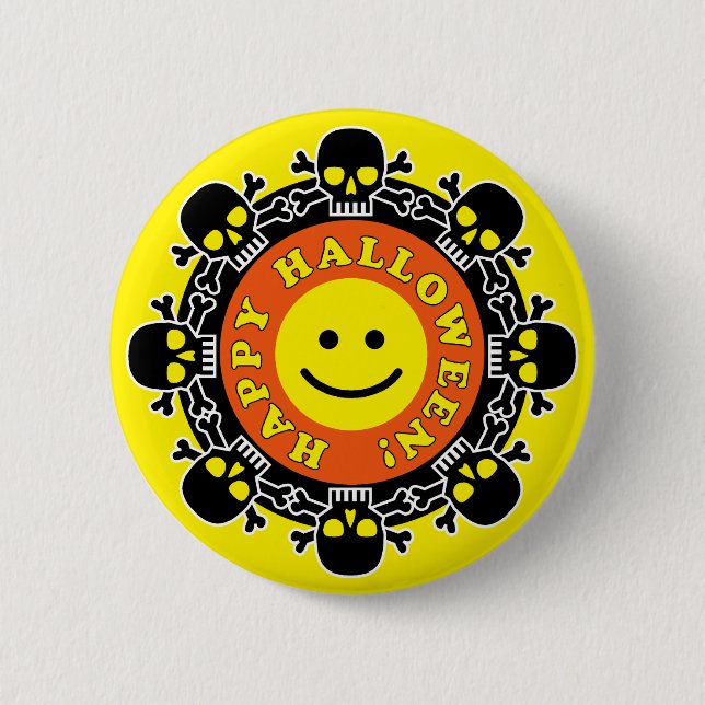 Badge Rond 5 Cm Amusant Halloween heureux (Devant)