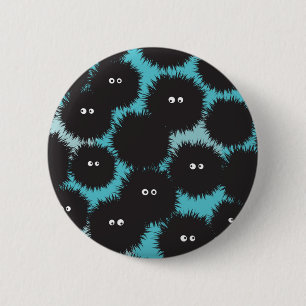 Badge Rond 5 Cm Amusant monstres noirs moelleux