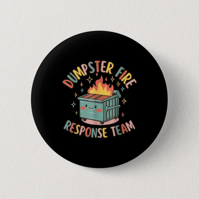 Badge Rond 5 Cm Amusante équipe d'intervention incendie de Dumpste (Devant)
