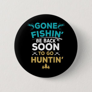 Badge Rond 5 Cm Amusants Pêcheur Chasse Pêcheur Pêcheur Cadeau