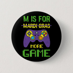 Badge Rond 5 Cm Amusement Célébrer Mardi Gras Manette De Jeu Vidéo