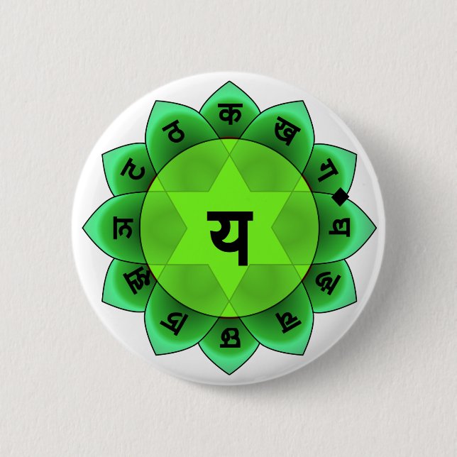 Badge Rond 5 Cm Anahata le coeur Chakra (Devant)
