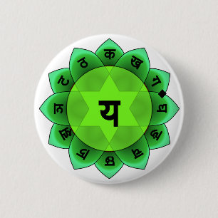 Badge Rond 5 Cm Anahata le coeur Chakra