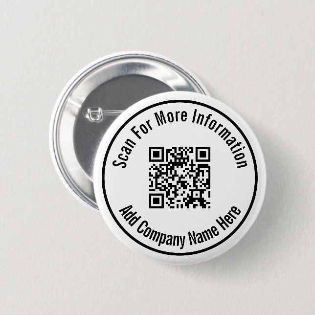 Badge Rond 5 Cm Analyser le code QR Ajouter le nom de société ici  (Devant & derrière)