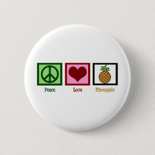Badge Rond 5 Cm Ananas Peace Love