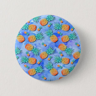 Badge Rond 5 Cm Ananas. Peindre. Party.
