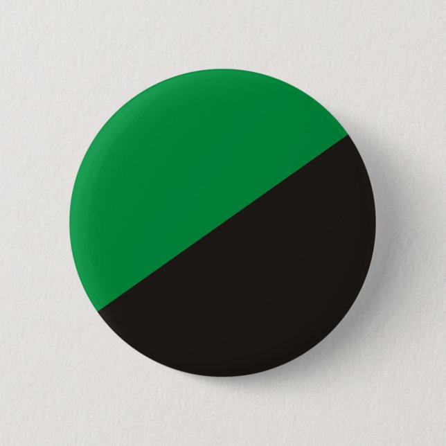 Badge Rond 5 Cm anarchie éco drapeau vert noir écologie bio (Devant)