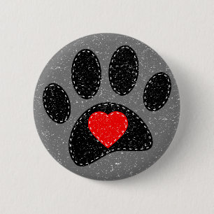 Badge Rond 5 Cm Ancien Amoureux des chiens d'impression papier