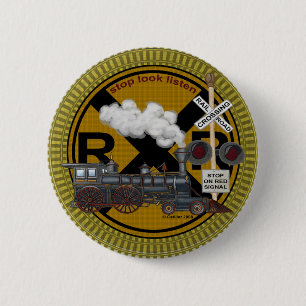 Badge Rond 5 Cm Ancienne épingle ronde de train