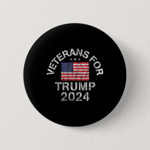 Badge Rond 5 Cm Anciens combattants pour Trump 2024