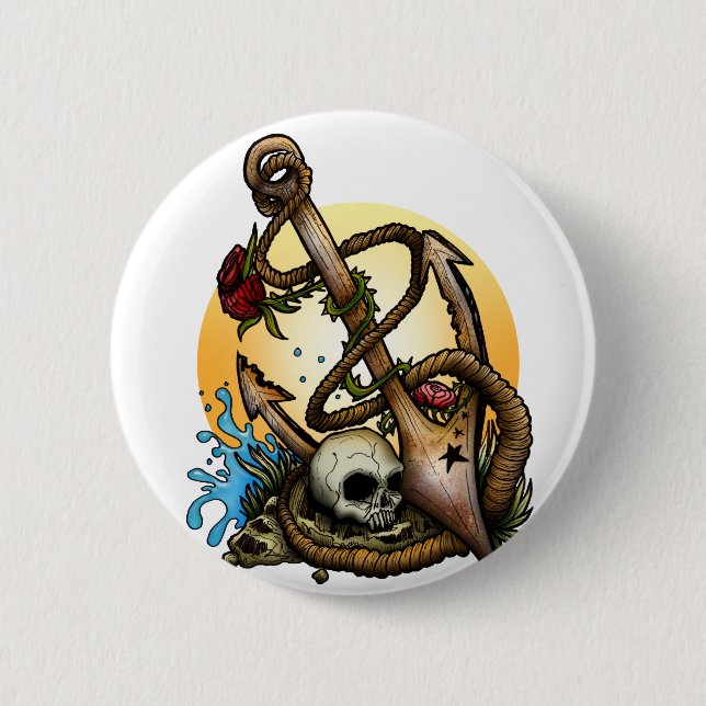Badge Rond 5 Cm Ancré (Devant)