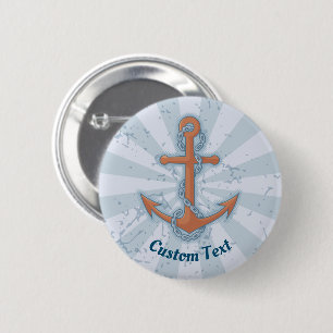Badge Rond 5 Cm Ancre avec chaîne