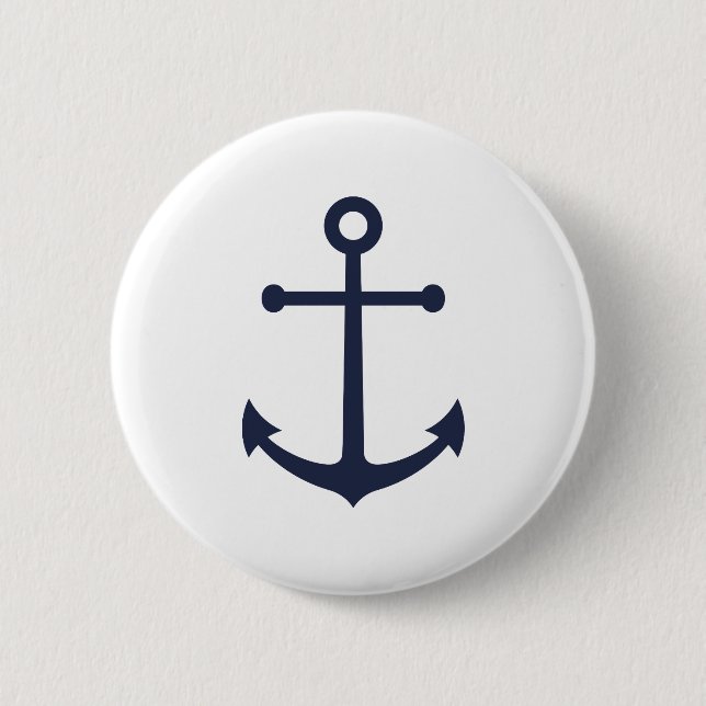 Badge Rond 5 Cm Ancre bleue marine (Devant)