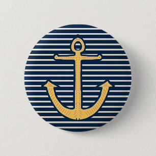 Badge Rond 5 Cm Ancre jaune