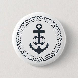 Badge Rond 5 Cm Ancre mignonne