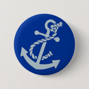 Badge Rond 5 Cm Ancre nautique