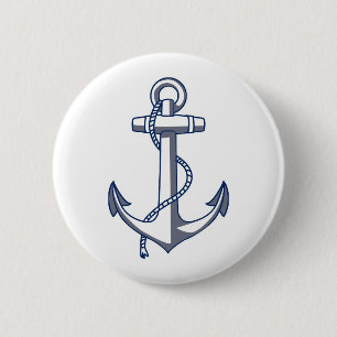Badge Rond 5 Cm Ancre nautique