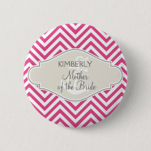 Badge Rond 5 Cm Ancre nautique moderne de rayure de très bon goû