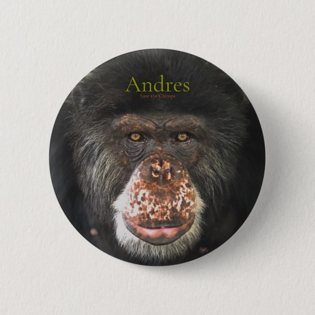 Badge Rond 5 Cm Andres, Sauvez les mousses (Devant)