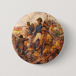Badge Rond 5 Cm Andrew Jackson pendant la bataille de la Nouvelle-