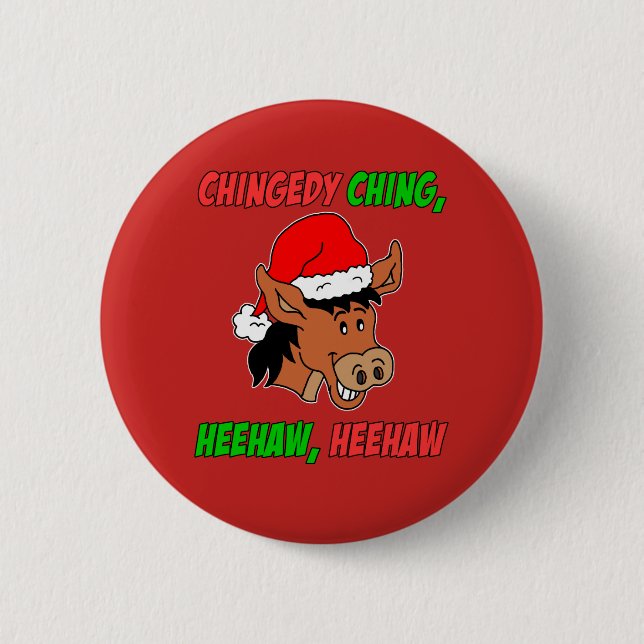 Badge Rond 5 Cm Âne italien de Noël (Devant)