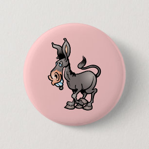 Badge Rond 5 Cm Âne mignon
