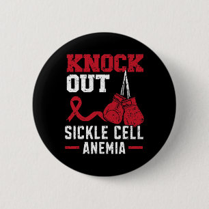 Badge Rond 5 Cm Anémie de la faucille de Knockout Trouble du sang