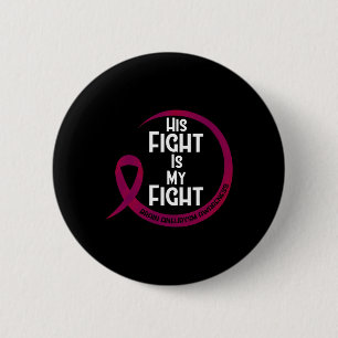 Badge Rond 5 Cm Aneurysme Sensibilisation Burgundy Ruban Son comba