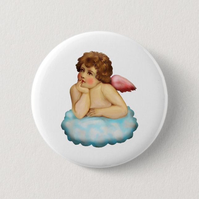 Badge Rond 5 Cm ange antique cherub (Devant)