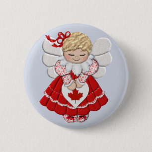 Badge Rond 5 Cm Ange canadien