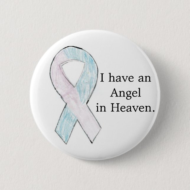 Badge Rond 5 Cm Ange dans le bouton de ciel (Devant)