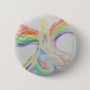 Badge Rond 5 Cm ange d'arc-en-ciel