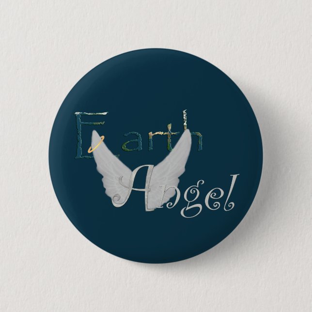 Badge Rond 5 Cm Ange de la Terre (Devant)