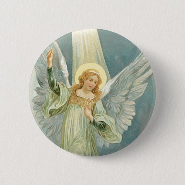 Badge Rond 5 Cm Ange de Noël (Devant)