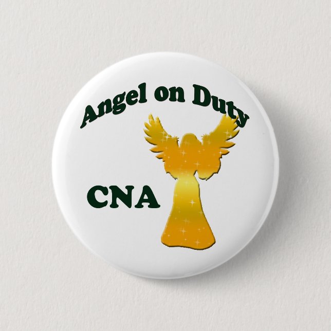 Badge Rond 5 Cm Ange en service (Devant)