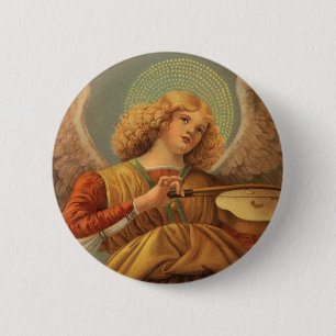 Badge Rond 5 Cm Ange Renaissance Jouer Violon Melozzo da Forli