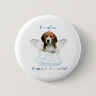 Badge Rond 5 Cm Angel beagle - Bouton