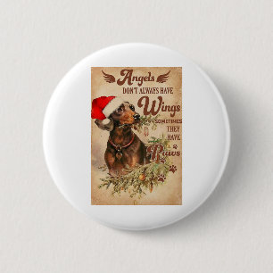 Badge Rond 5 Cm Angel Christmas Dachshunds